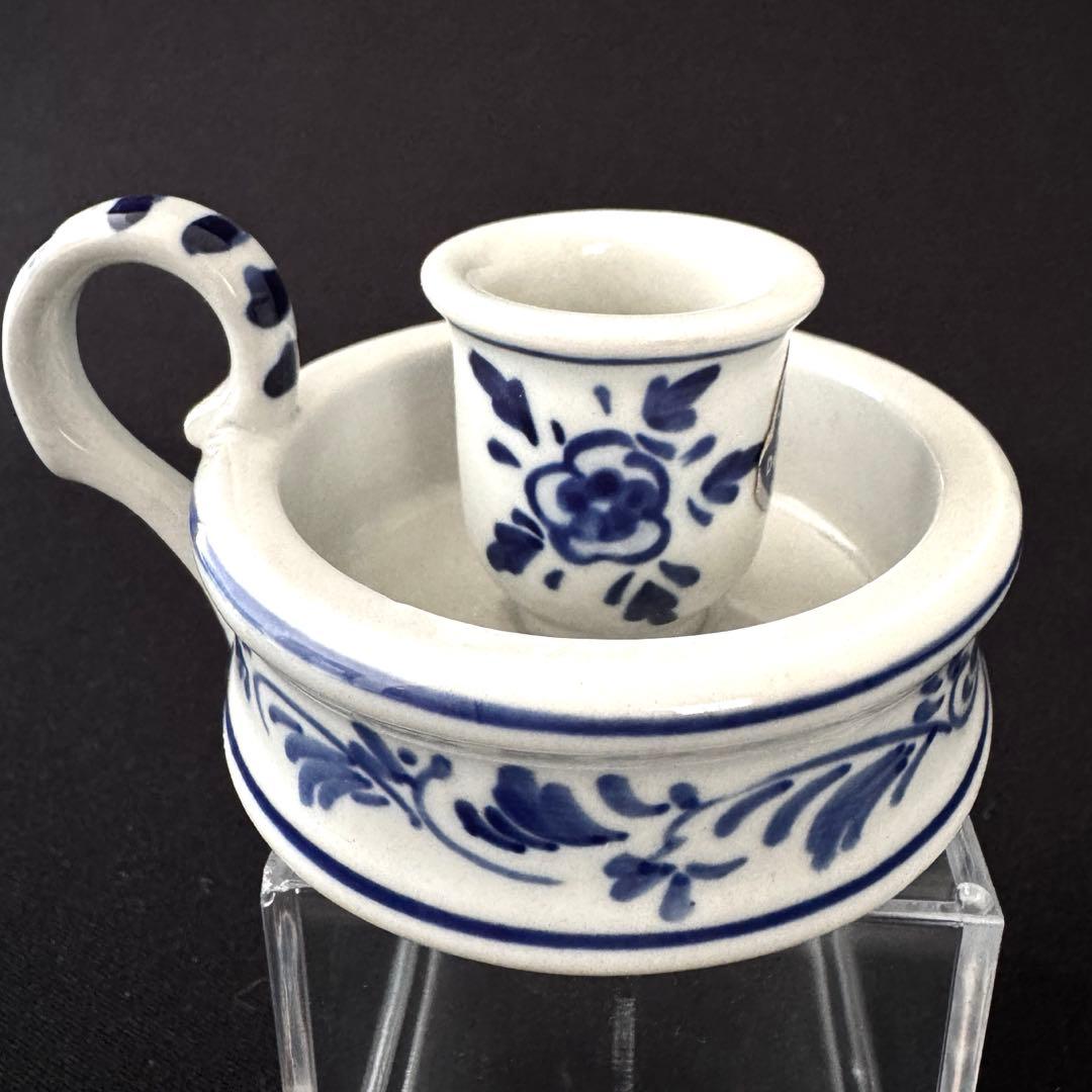 ヴィンテージ　デルフトブルー チャンバースティック 　キャンドルスタンド　672