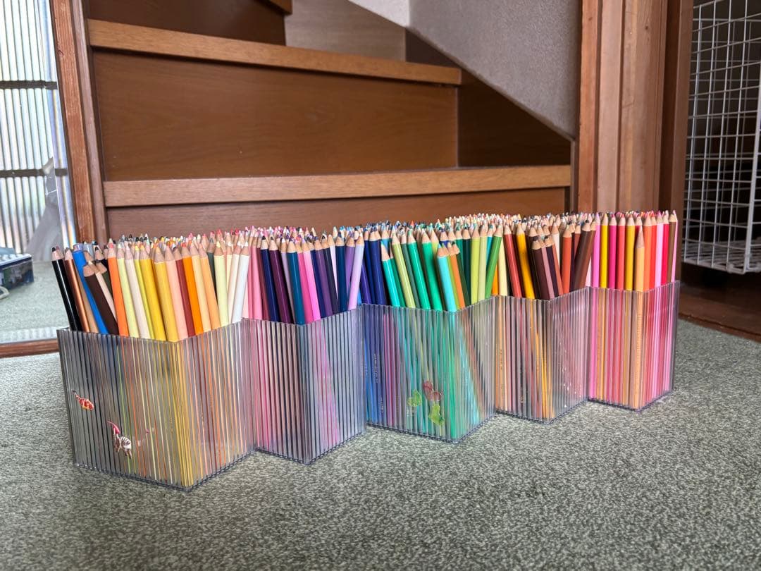 値下げ！フェリシモ　500色　色鉛筆セット 透明ケース入り