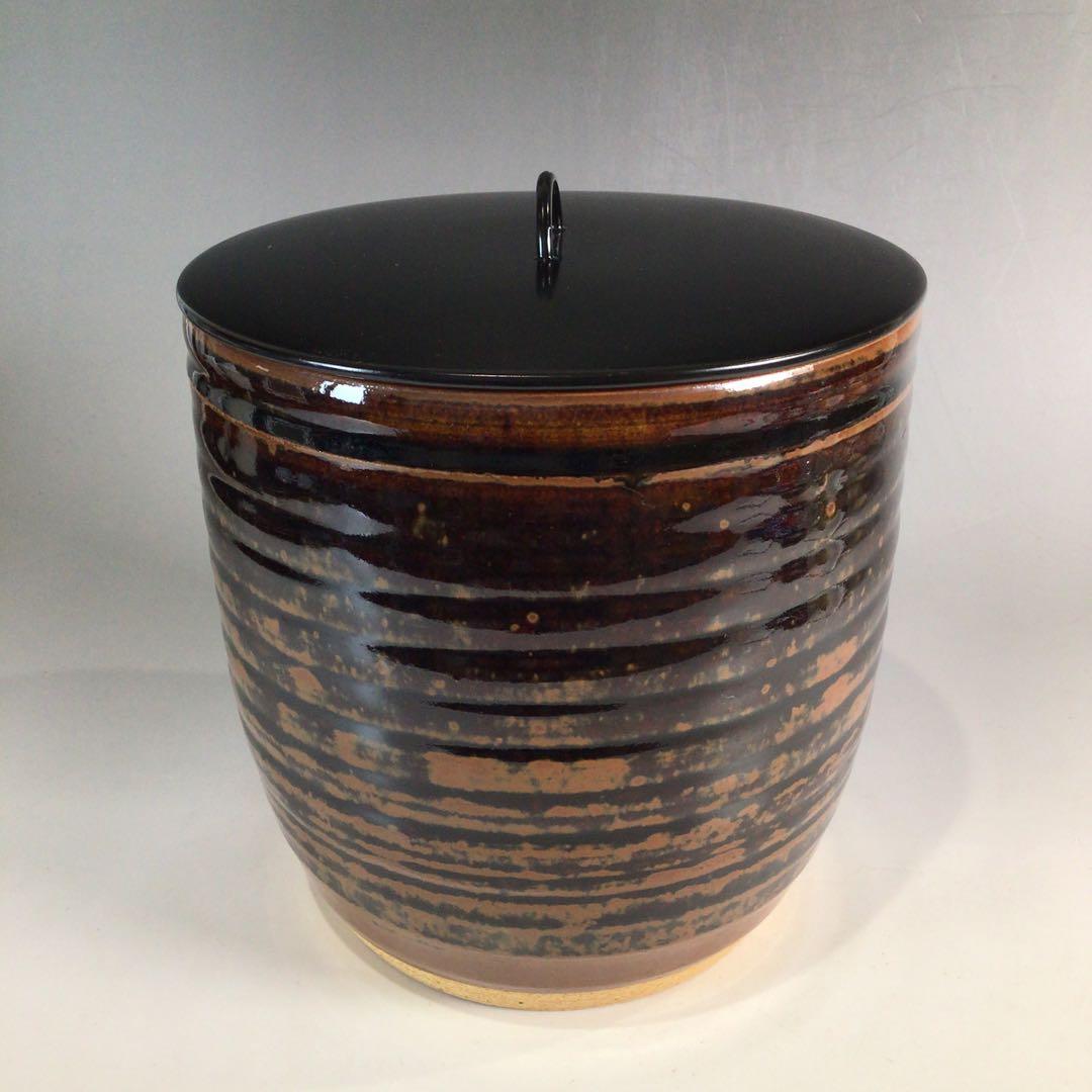 Ｐ３５５　水指　『加藤陶古造』『古瀬戸』『荒土』『一重口水指』　共箱　茶道具