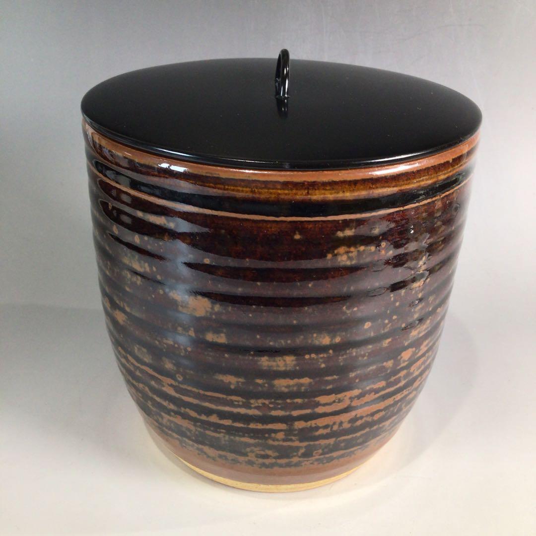 Ｐ３５５　水指　『加藤陶古造』『古瀬戸』『荒土』『一重口水指』　共箱　茶道具