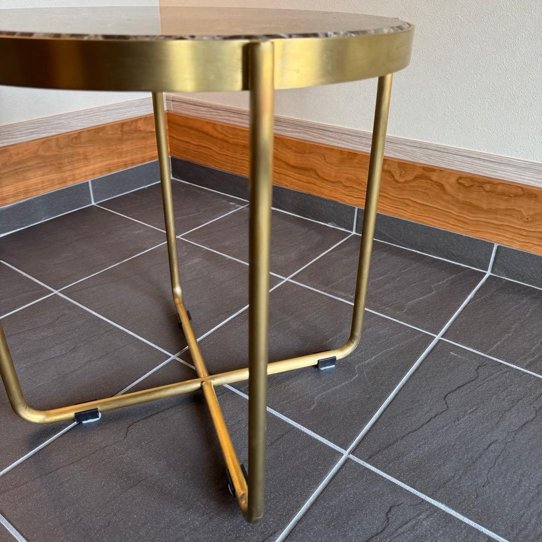 【最終価格】クラッシュゲート　コーヒーテーブル　サイドテーブル　ゴールド　関家具