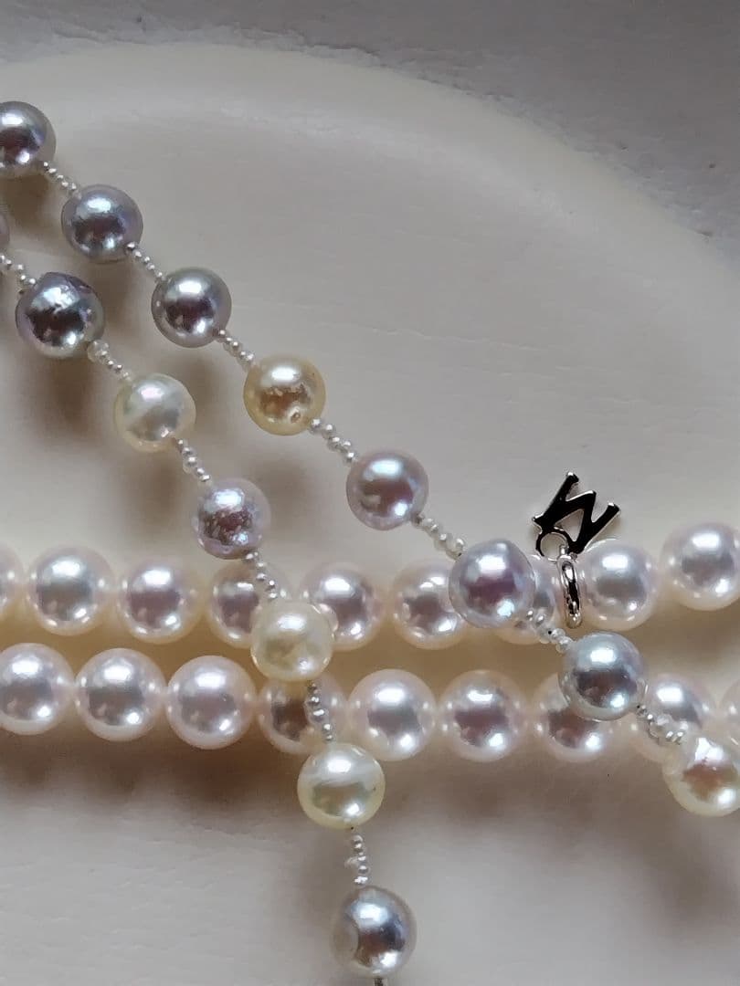 アコヤ真珠、あこや砂ケシパールの、オメガ風ネックレス