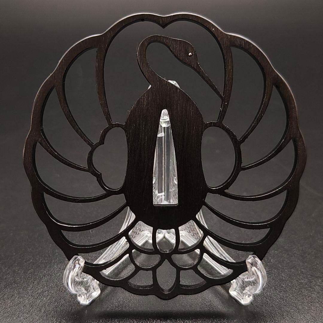 刀鍔　鶴丸の図　目に銀象嵌　鉄製　金工品　細工　職人作　日本刀装具　刀剣美術