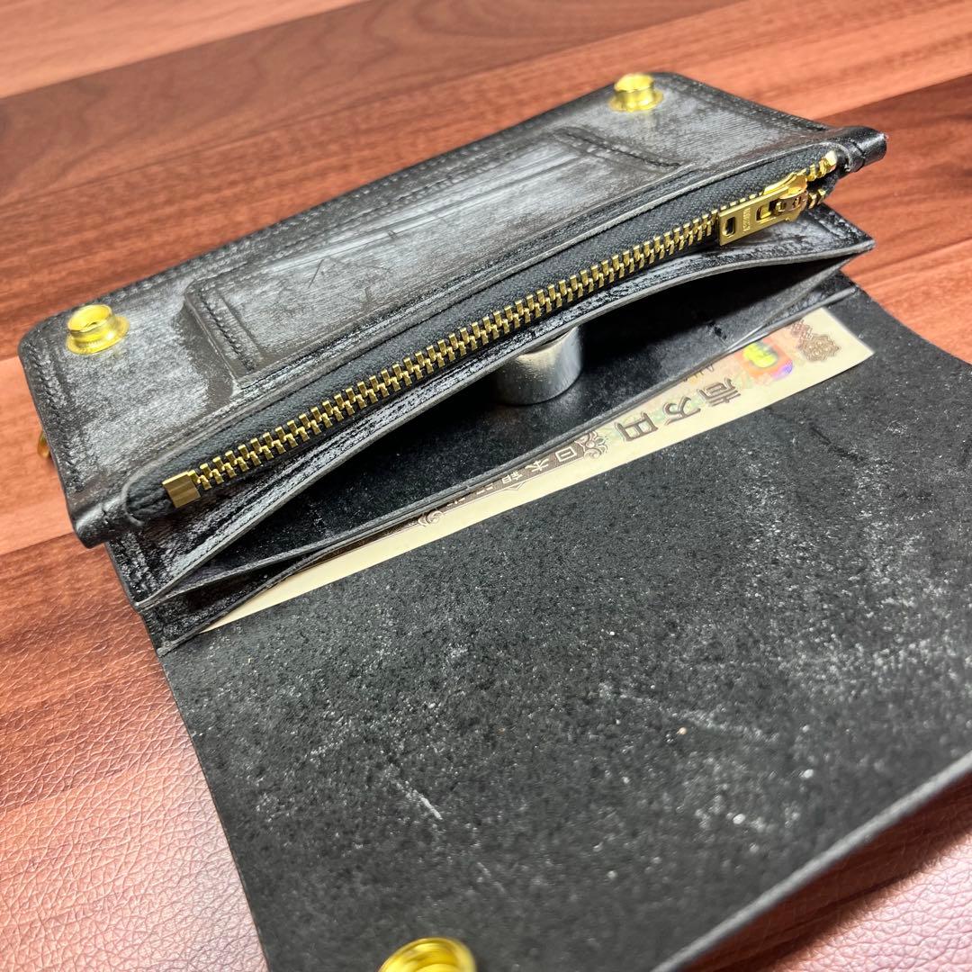 【トラッカーウォレット ロング 3層】 ブライドル ゴールド universal