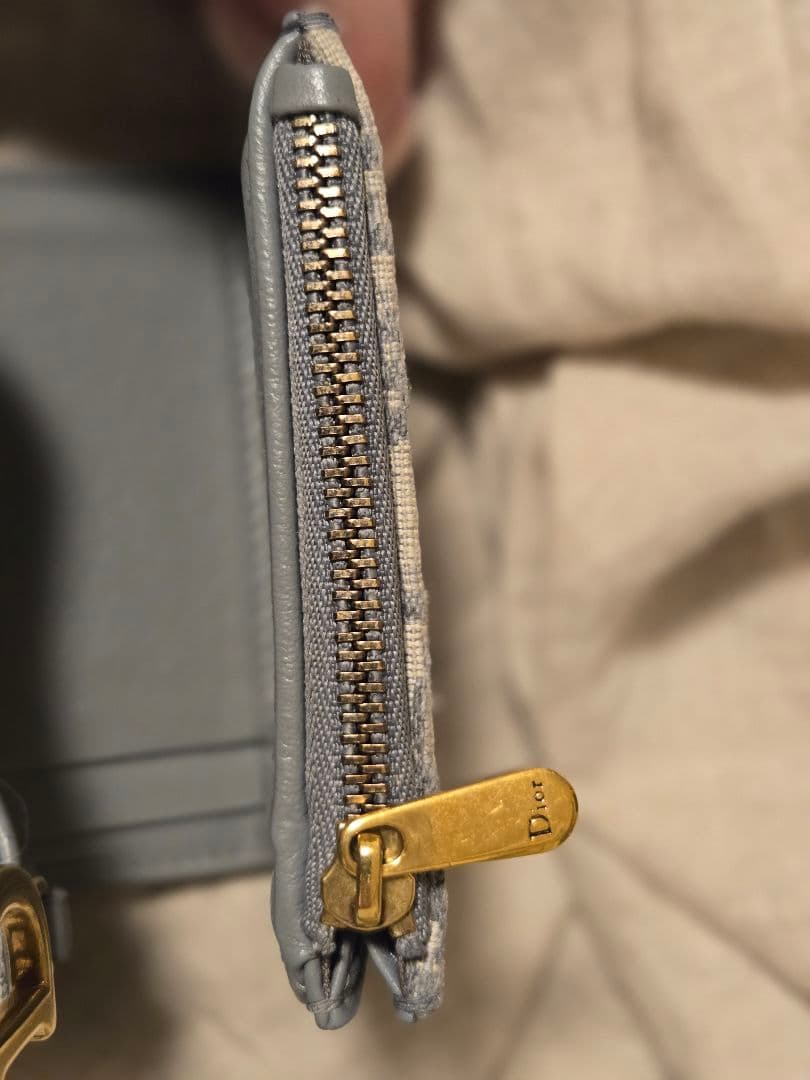 【美品】Dior Saddle Lotus ウォレット（グレー）