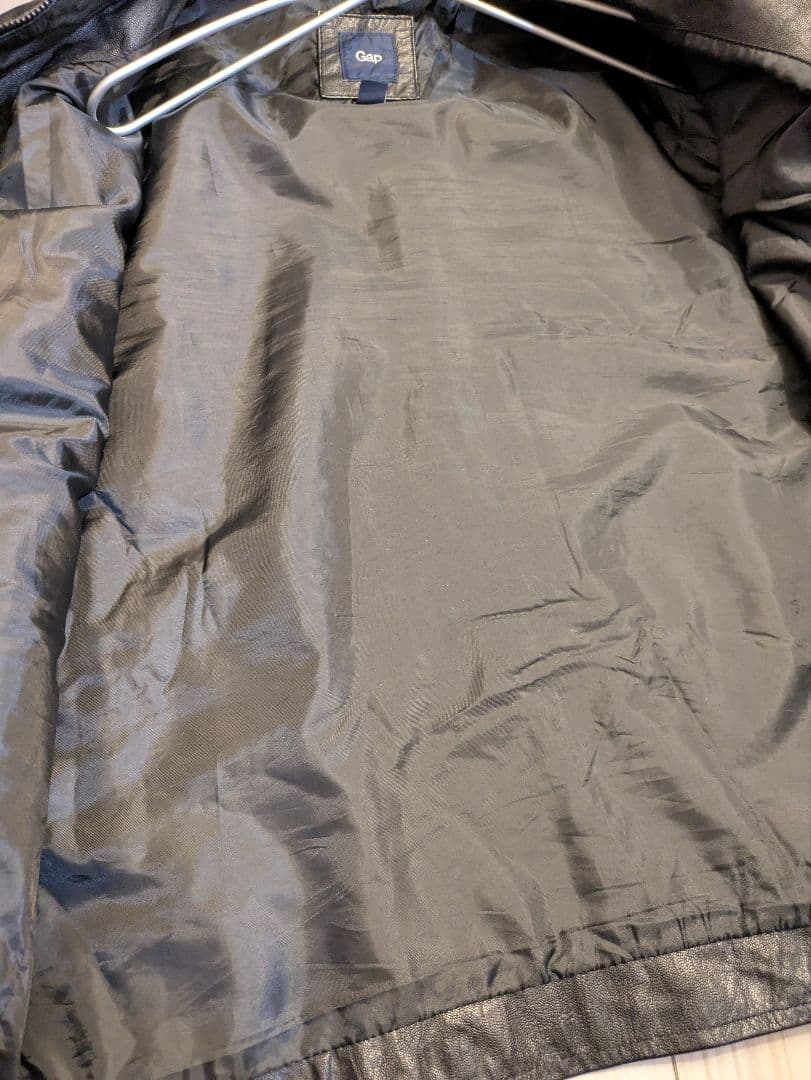 Gap 黒 レザー シングルライダースジャケット