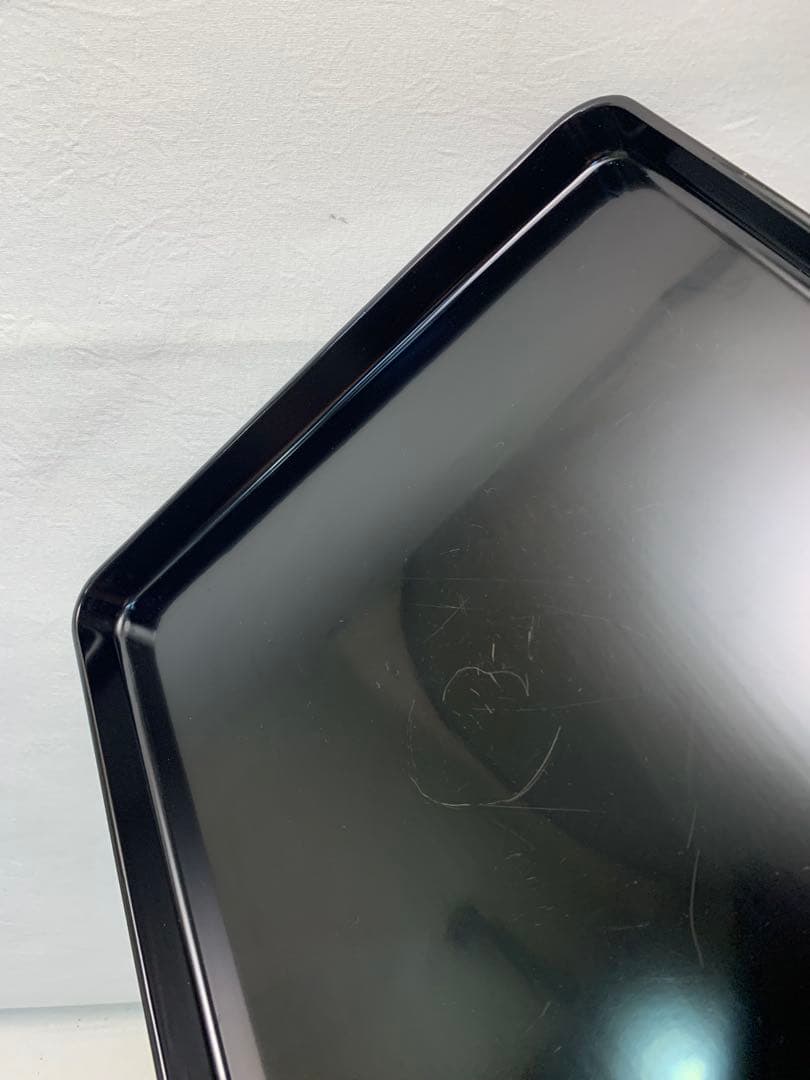 美品 懐石道具 木製黒真塗 四方膳 会席膳 6客組 銘々盆 平膳 宴会盆