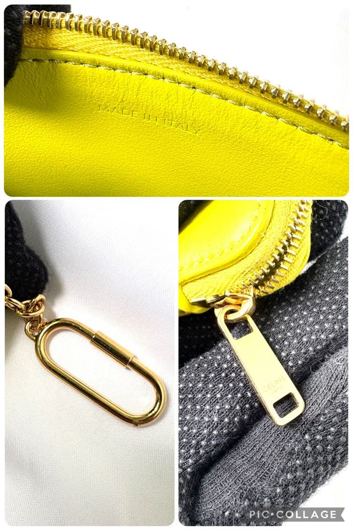 極美品✨セリーヌ キュイルトリオンフケース キーリング ライトグリーン