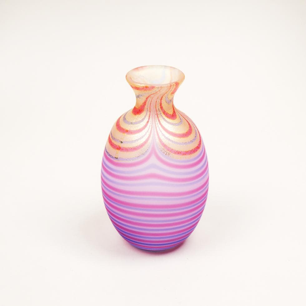 石井康治 手吹き Pulled Stripes Glass 金蒔徳利 箱付 美品