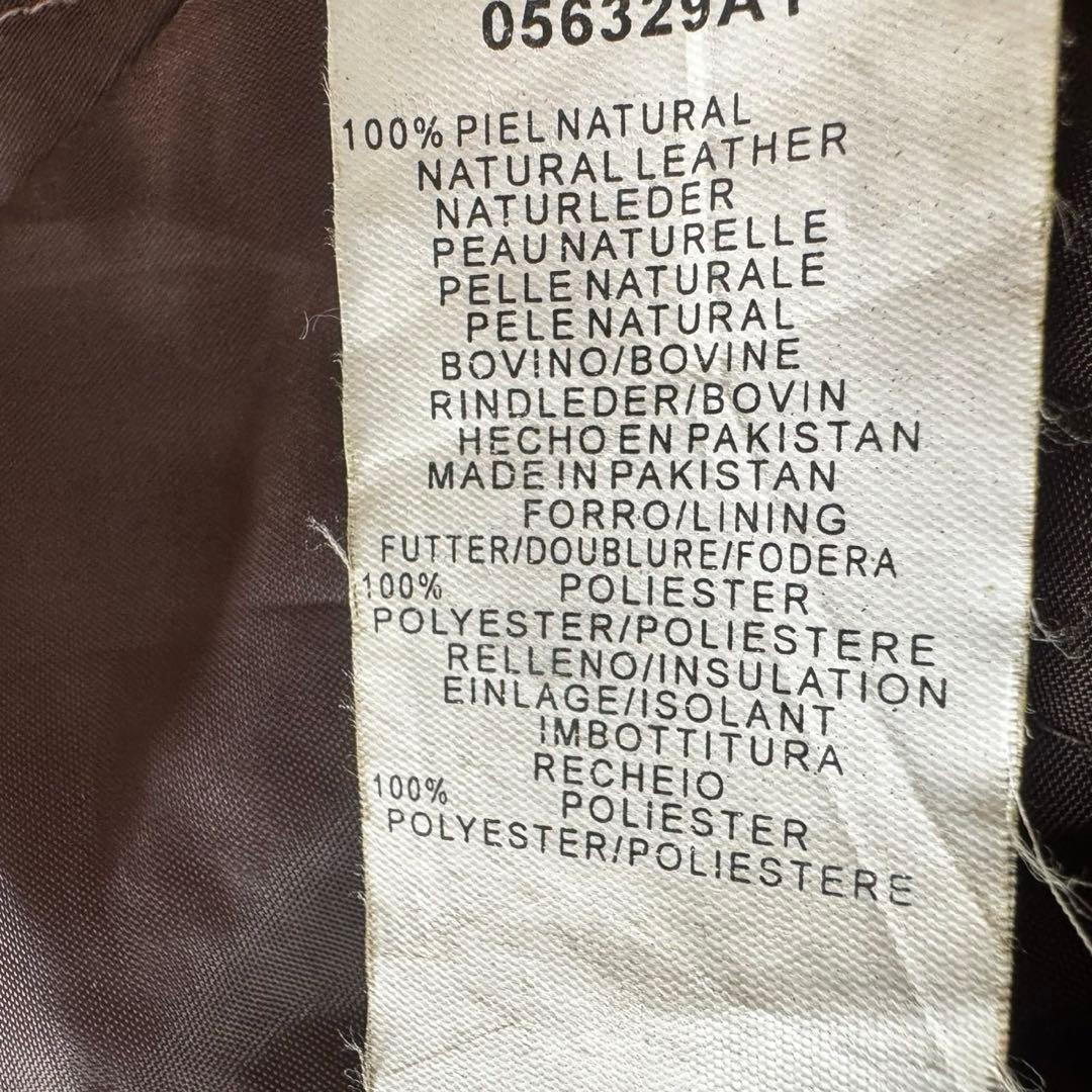 00s 本革 レザージャケット フェード XL ブラウン 古着 シングル