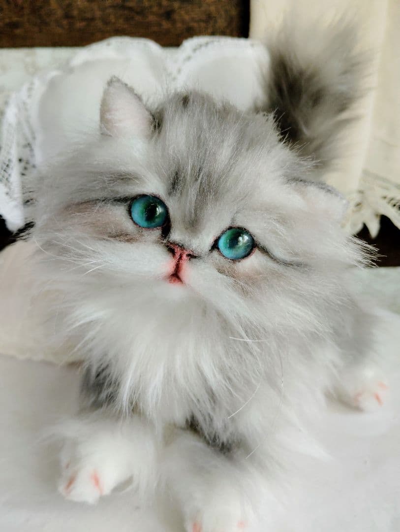 ミヌエット子猫ちゃん♡美人さん♡アートドール♡ぬいぐるみ♡大きめサイズ♡