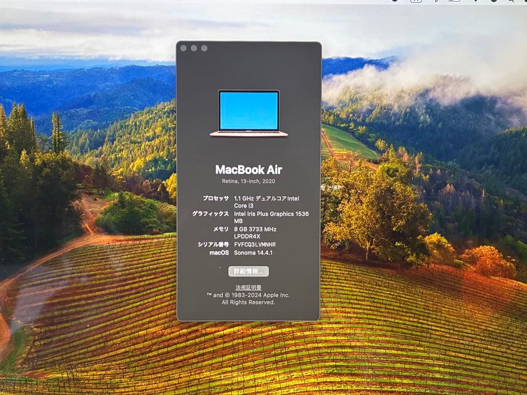 MacBook本体 MacBook Air 13 Retina 2020 i3 256GB