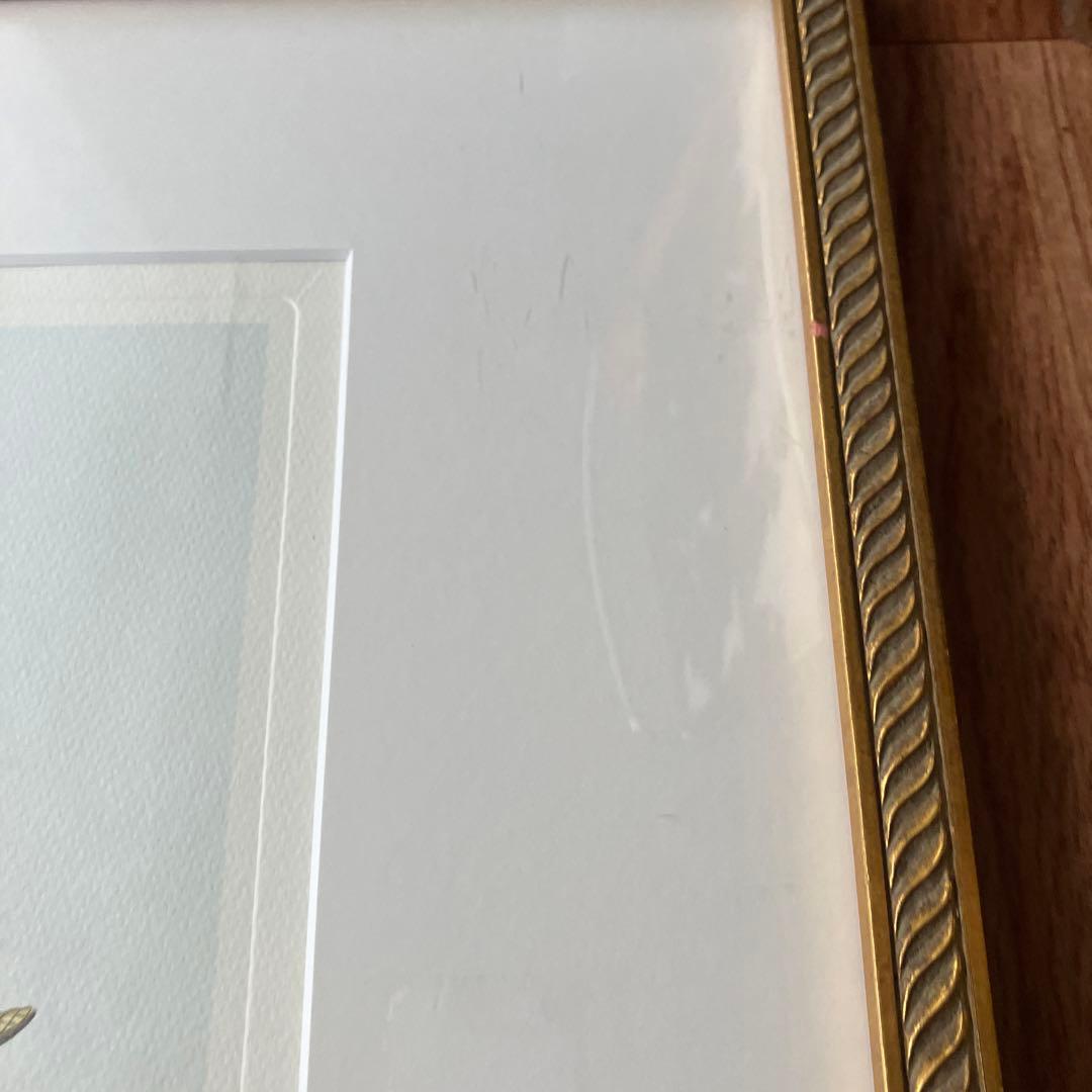 アンティーク振り子時計　リトグラフ　大きな額