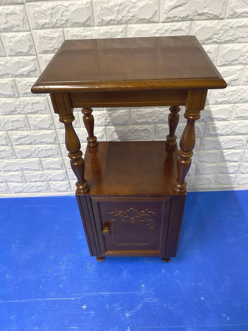 ビンテージ古家具■木製家具むかしの古い電話台 飾り台ディスプレイ台