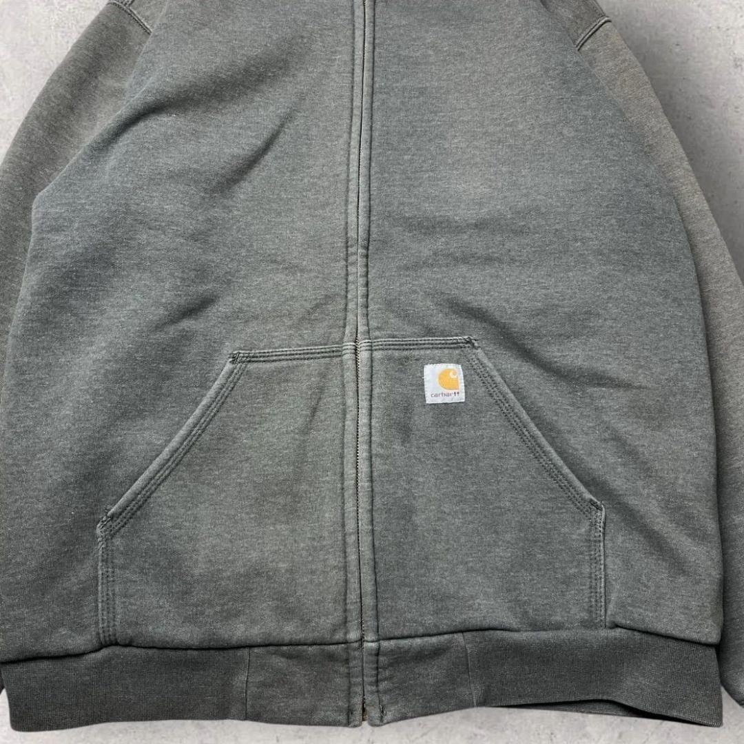 カーハート 裏サーマル ジップアップ パーカー ダブルフェイス グレー M