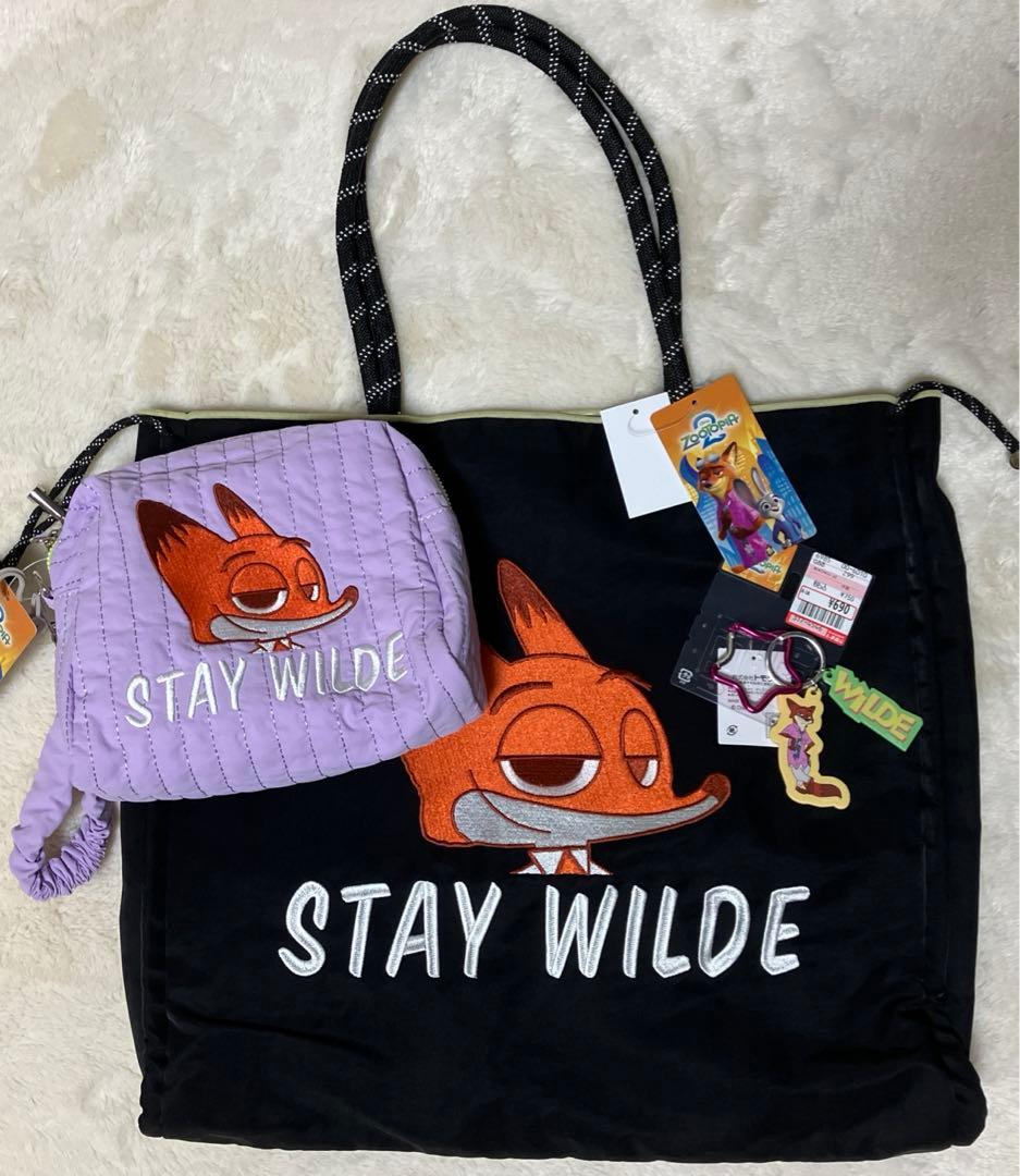 新品　しまむら　アベイル　ズートピア　ニック　トート　バッグ　チャーム　ポーチ