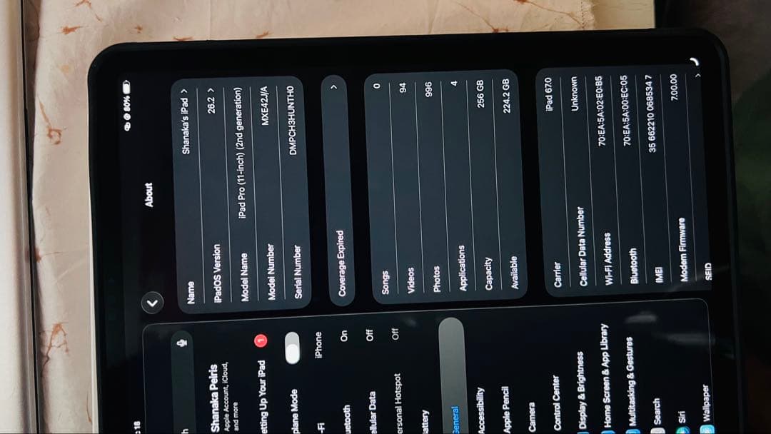 iPad Pro 11インチ 2世代Wi-Fi + Cellular 256GB