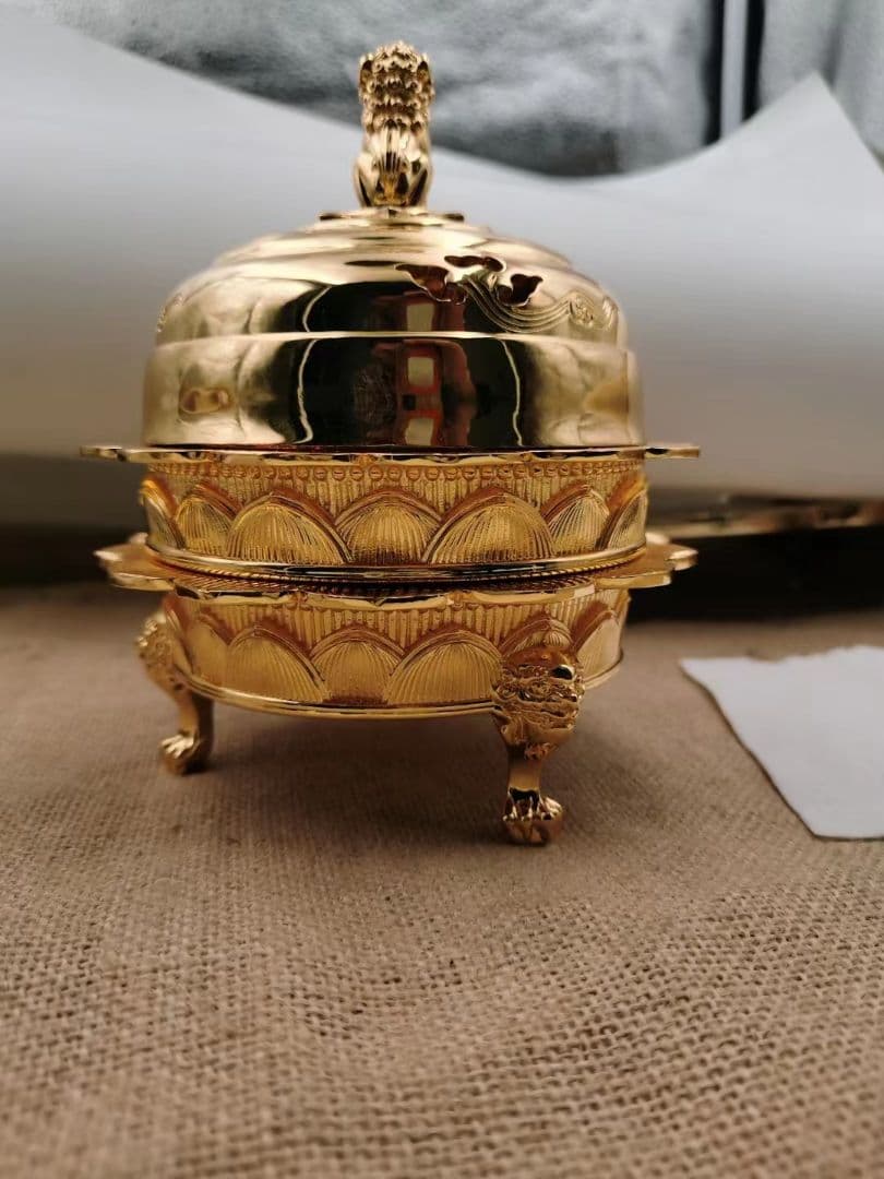 【修縁堂】チベット密教 火舎 メッキ 置物