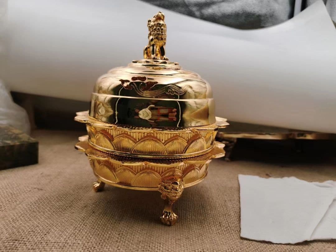 【修縁堂】チベット密教 火舎 メッキ 置物