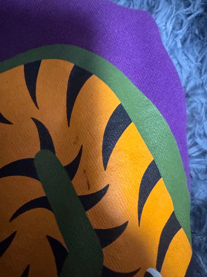 90S BAPE シャークフード パーカー 紫