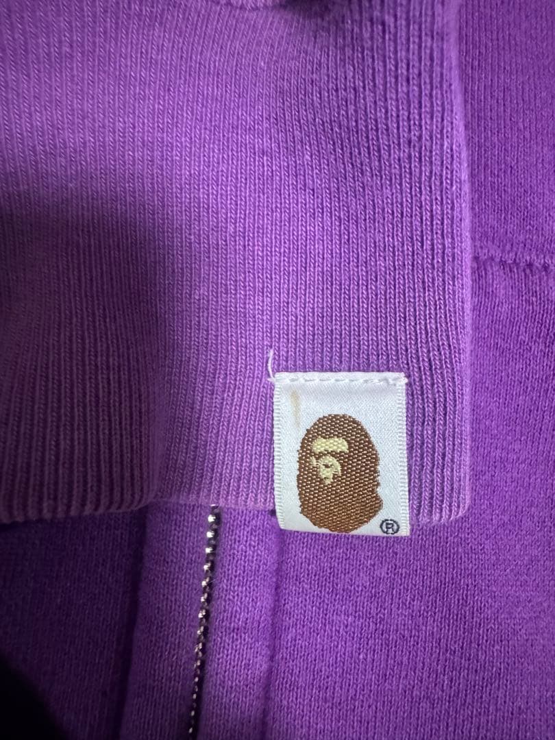 90S BAPE シャークフード パーカー 紫
