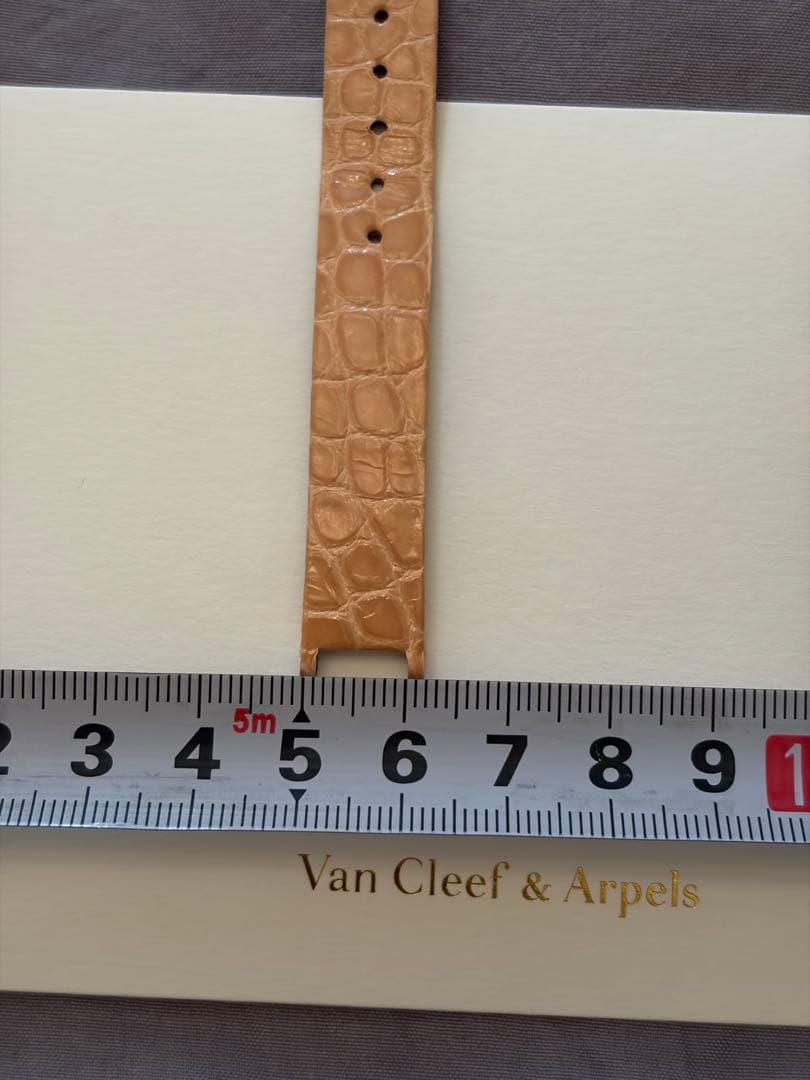 ヴァンクリ　時計ベルト　純正　クロコ　ピンクベージュ