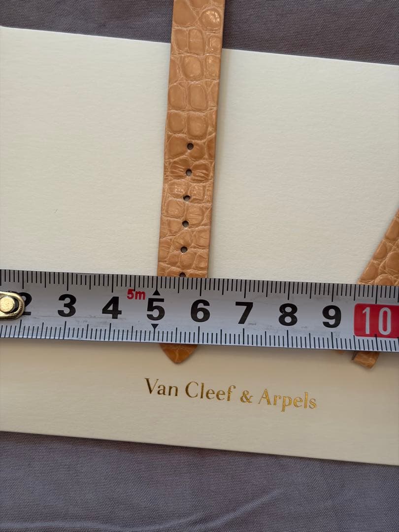 ヴァンクリ　時計ベルト　純正　クロコ　ピンクベージュ