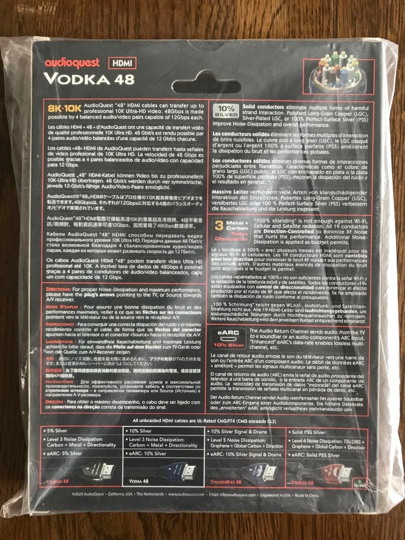 audioquest HDMI VODKA 48 1m オーディオクエスト