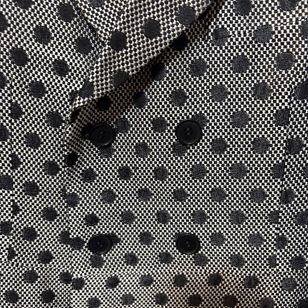 コムデギャルソンオムプリュス　ドット柄 ダブルボタン ロングコート