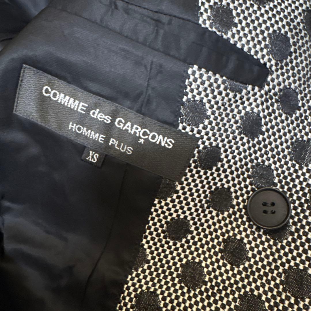 コムデギャルソンオムプリュス　ドット柄 ダブルボタン ロングコート