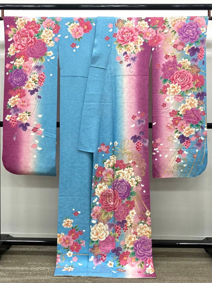 モデル振袖 押切もえ 豪華 銀通し 刺繍 金彩 紋意匠 身丈169cm