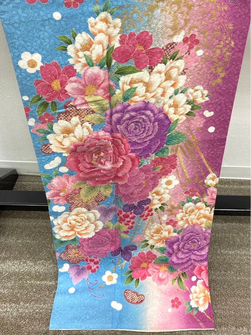 モデル振袖 押切もえ 豪華 銀通し 刺繍 金彩 紋意匠 身丈169cm