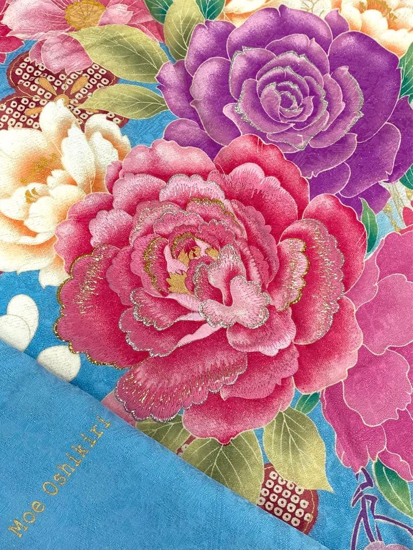 モデル振袖 押切もえ 豪華 銀通し 刺繍 金彩 紋意匠 身丈169cm