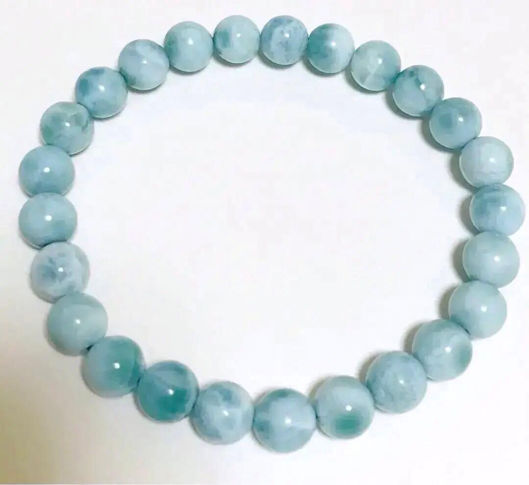 ラリマー　ブレスレット　７.５mm 内周１６cm