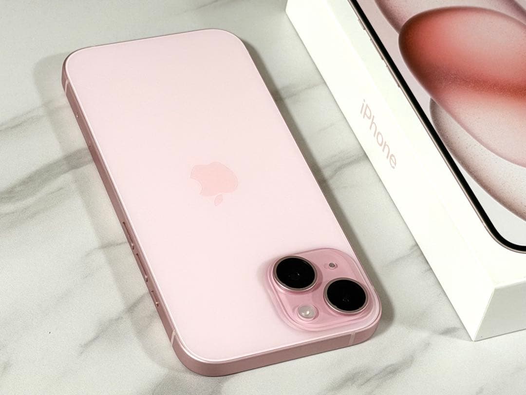 【美品】iPhone 15 Pink 128GB SIMフリー ケース付き