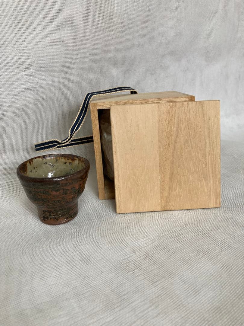 hnさん専用壺屋焼／魚柄ぐい呑／昭31