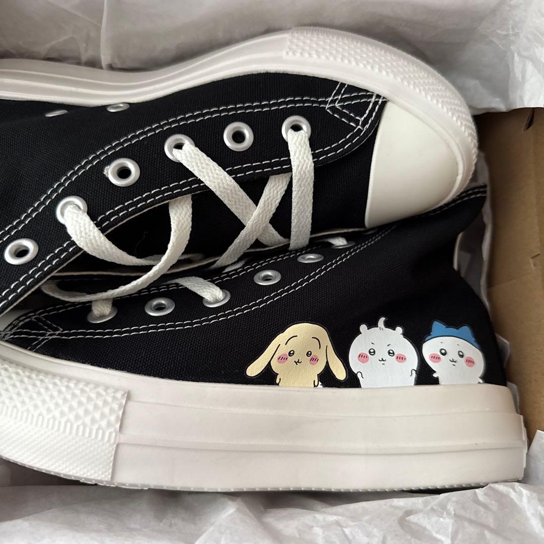 ちいかわ＊CONVERSE ブラック24cm ハイカットスニーカー