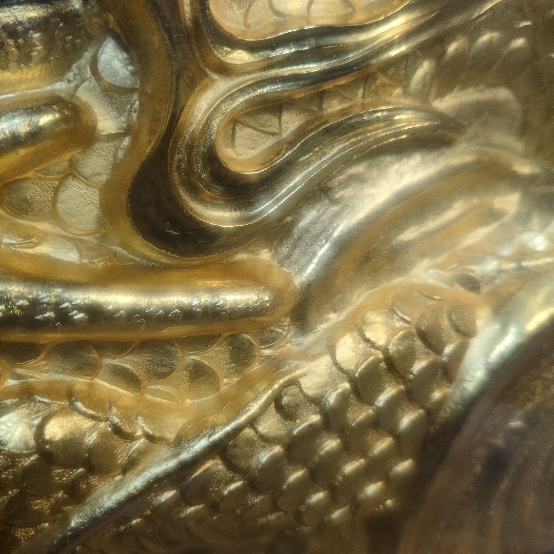 希少　松庵　純金純銀鍍金　昇龍　縁起物