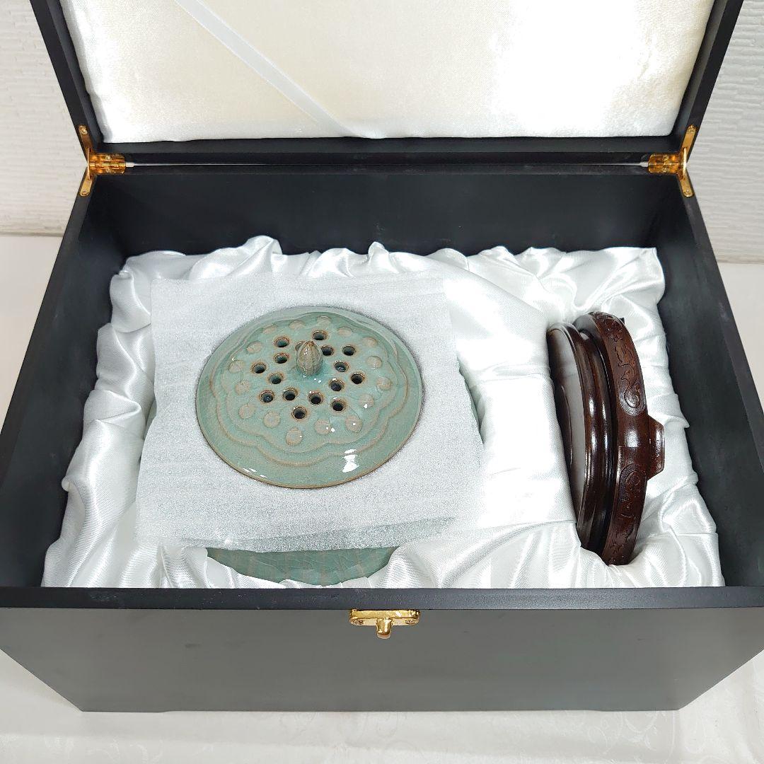 龍泉青磁 徐朝興 香炉 龍泉朝興青瓷苑 中国人間国宝