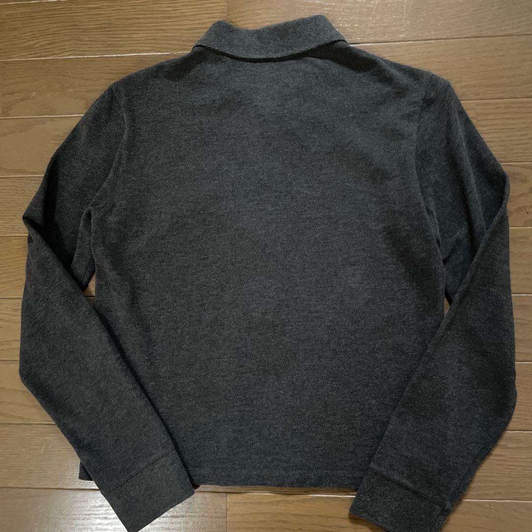 PRADA ダークグレー長袖ジップアップポロシャツ