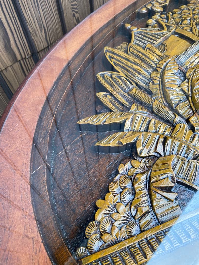 ローテーブル　センター テーブル　木彫り　彫刻　応接　中国　美術　工芸品