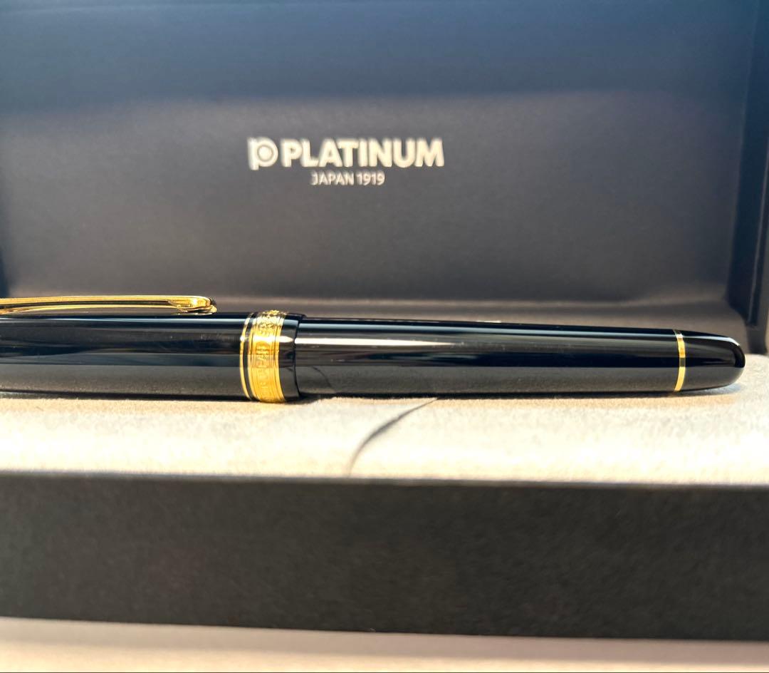 プラチナ センチュリー3776 黒 万年筆 F