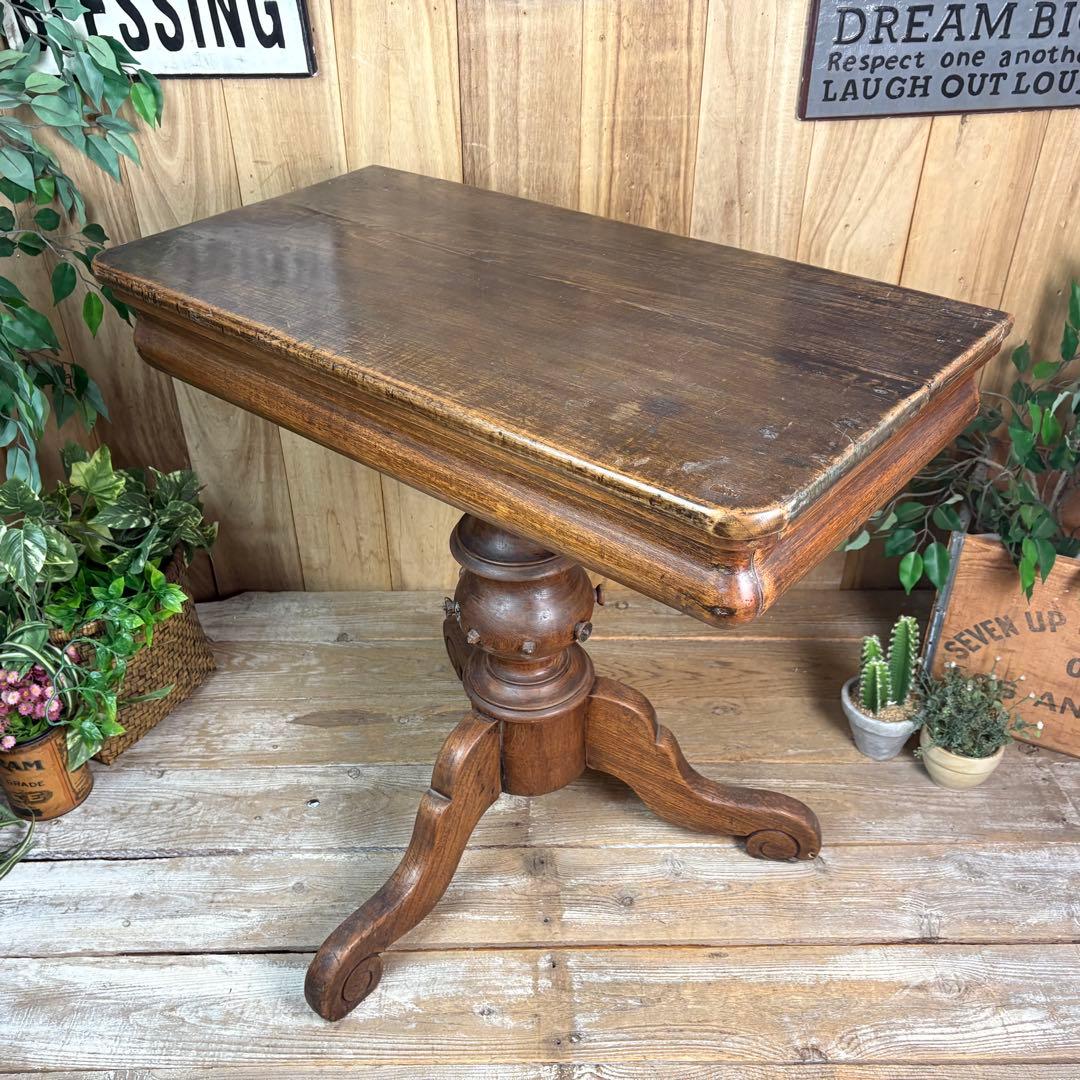 インドネシアアンティークビンテージ年代物特大テーブル木製ディスプレイ台デスク