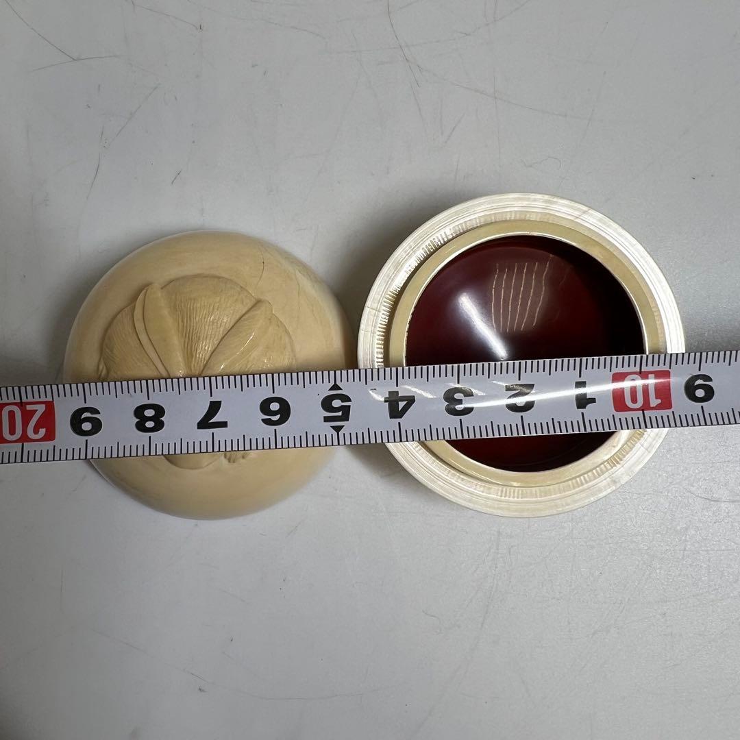 専用　極上　ウサギ　芯彫香合　h4.5cm 東K8-0119☆2F トトエサ