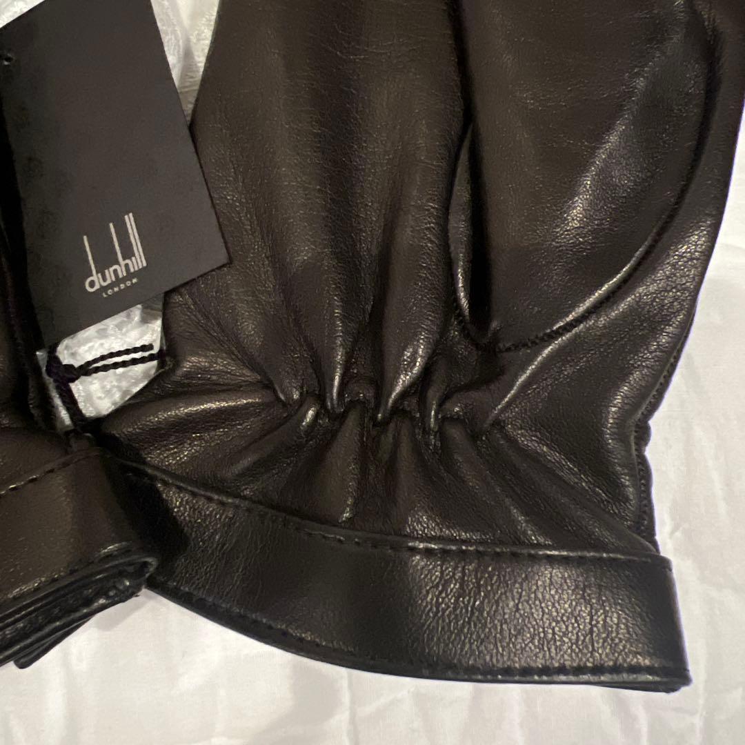 dunhill ダンヒル　最高級レザー手袋　カシミヤ100 未使用　黒イタリア製