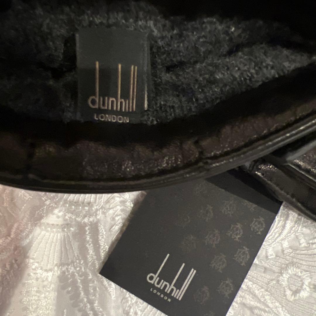 dunhill ダンヒル　最高級レザー手袋　カシミヤ100 未使用　黒イタリア製