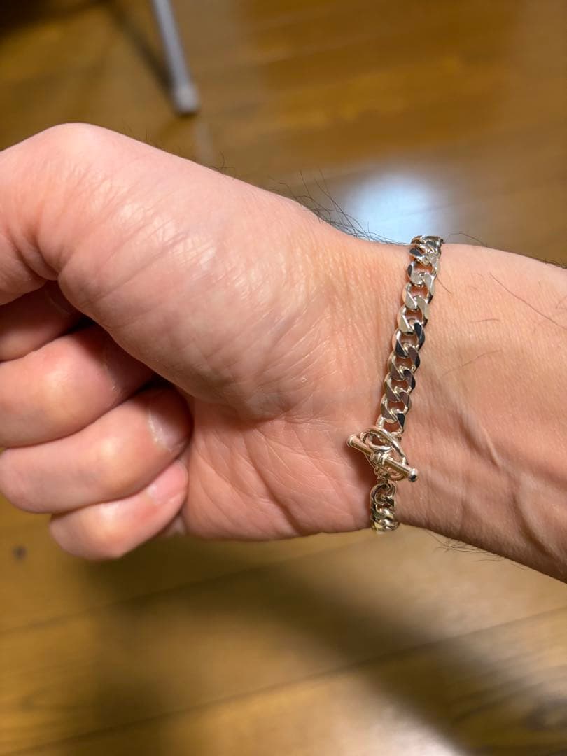 BEAMS カーブチェーンブレスレット SILVER925 極美品