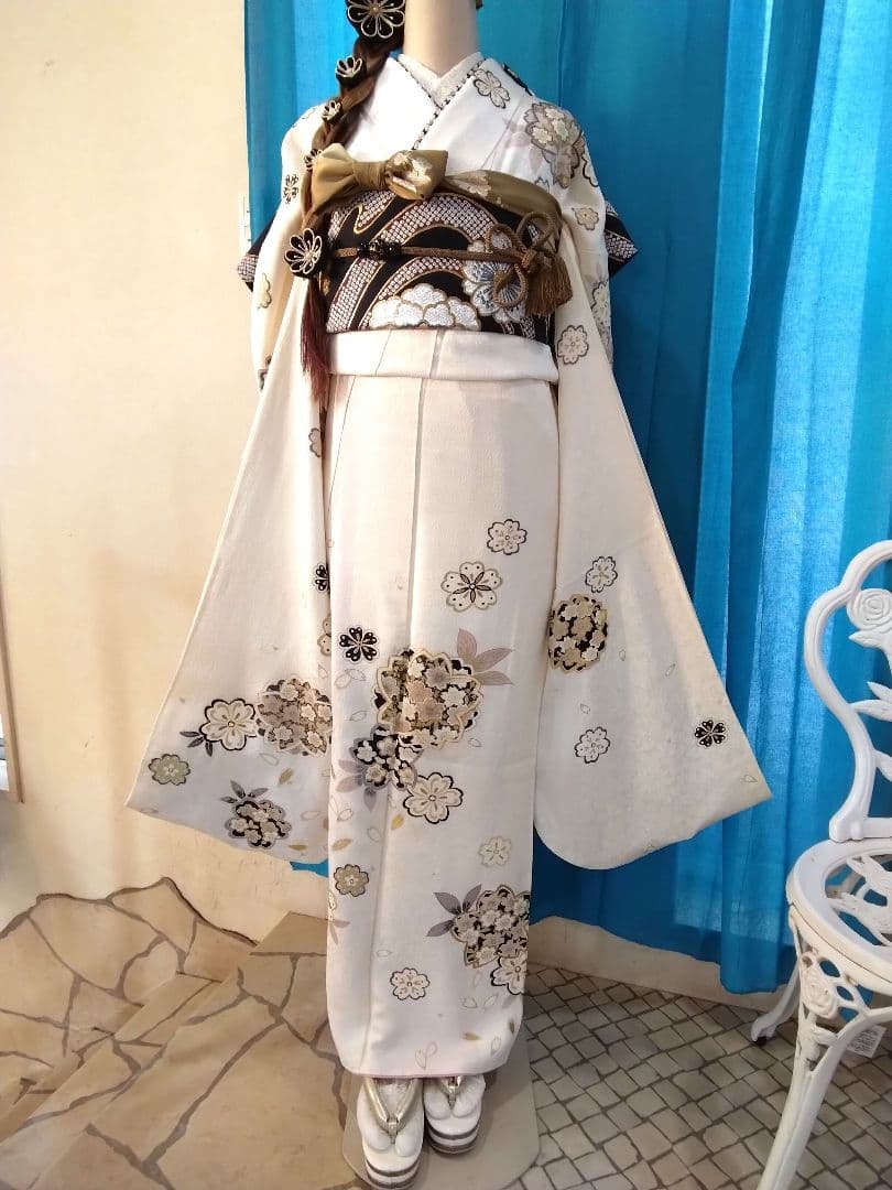 振袖フルセット、正絹振袖成人式、半襟重ね衿、帯揚げ帯締め、西陣袋帯、襦袢