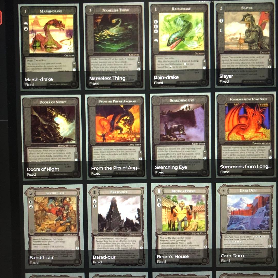 ミドルアース　カード　チャレンジデッキF ccg 指輪物語　希少