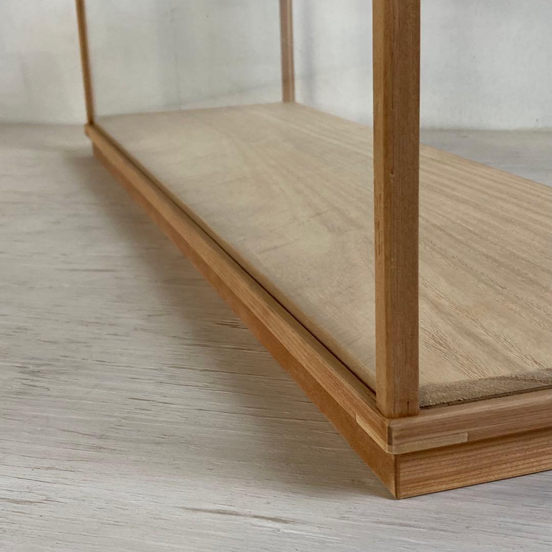 g314 古い木製ガラスケース 横長 ショーケース オープンタイプ